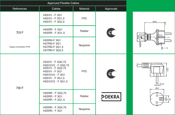 European Plug with Dual Earthing Contacts